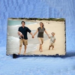 Personalised Rock Slate Photo with Stand
