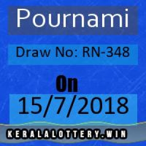 Todays Kerala Lottery Results-Pournami RN-348 Draw on 15-7-2