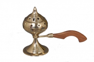 Nutristar Brass Audh Daan Oudh Dan with Wooden Handle (Small