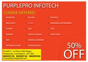 50% off for all software courses in PurplePro Infotech 