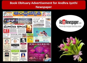 Obituary Ads in Andhra Jyothi Newspaper
