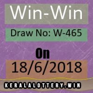Lottery Results of Kerala-Win-Win W-465 Draw on 18-6-2018, L