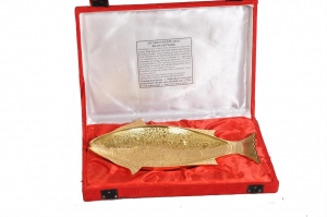  Nutristar Bass Gift Item Fish Dish Shape 24 Carat Gold plat