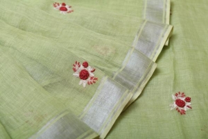 online shopping for casual cool linen floral embroidery sari
