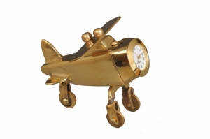   Nutristar Home Decorative Showpiece Plane with Clock- Smal