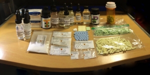 Pain killers, MDMA, 4-MMC, LSD, 25i-nbome, A-pvp, JWH 250 & 