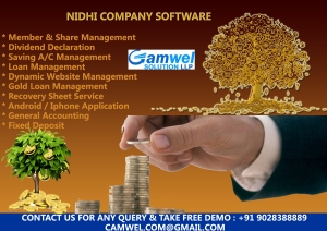 Nidhi company software at small banking management.