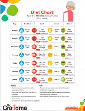 6 Month Baby Food Chart - By Grandma | Homemade Baby Food