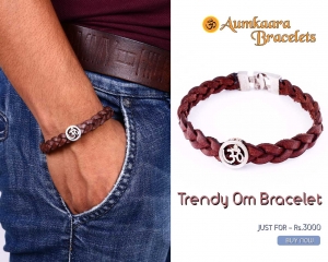 Trendy Om Bracelet in Silver