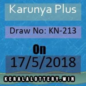 Results Of Kerala Lottery-Karunya Plus KN-213 Draw on 17-5-2