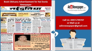 Obituary Ads in Nai Dunia Newspaper