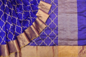 online shipping for royal blue pranpur silk handloom saree @