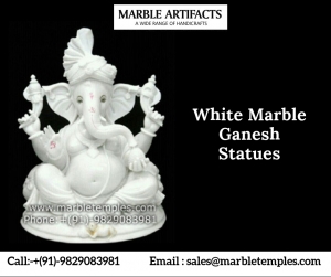 White Marble Ganesh Statue Manufacturer in Jaipur, India - M