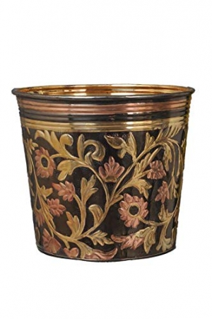 Nutristar Brass Planter Flower Embossed and Printed Height =