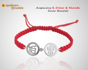 Ik Onkar & Khanda Silver Bracelet