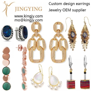 Custom earrings zirconia 925 silver fine jewelry O