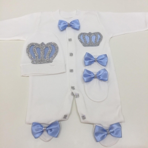 Royal Suit for Infant 3 Piece bodysuit Set (Blue)