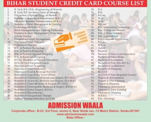 Credit Card Scheme For Bihar Student