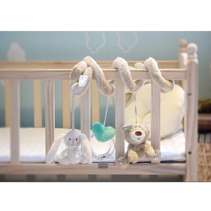 Baby Crib Toys Soft Plush Rabbit Cot Stroller Hanging Rattle